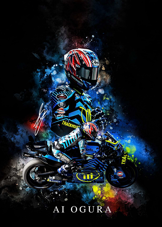 Ai Ogura Motorcycle Racing Portrait