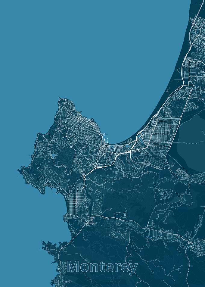 Monterey City Map - Detailed Blueprint