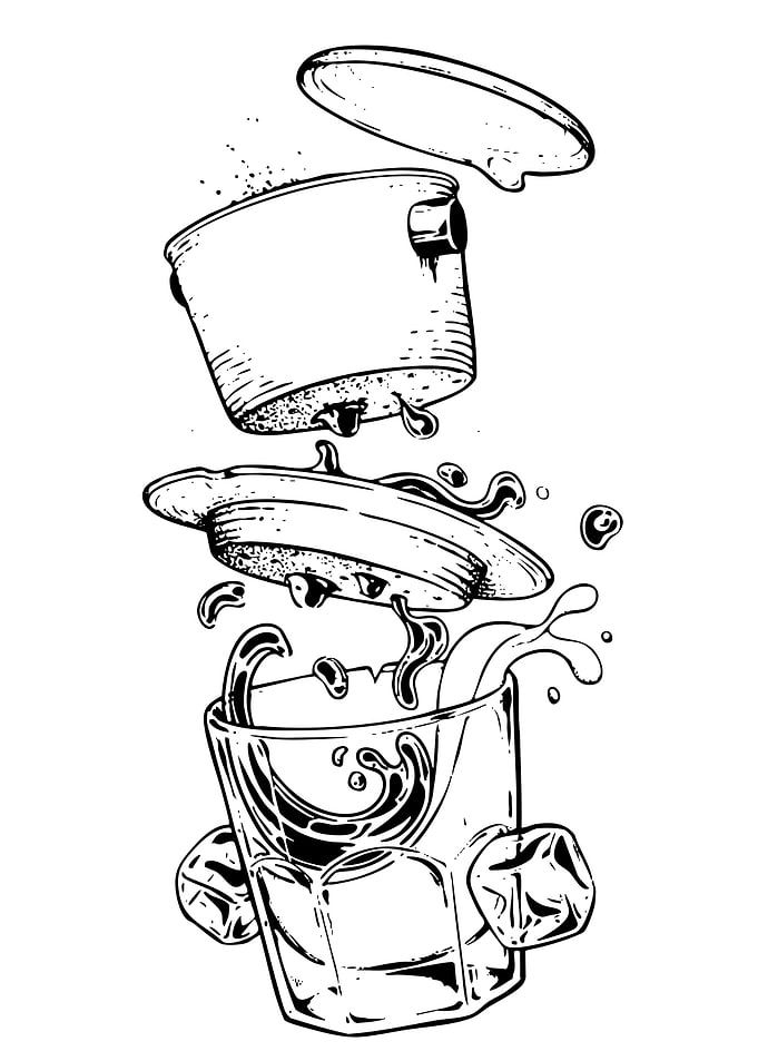Coffee Glass Explosion Illustration