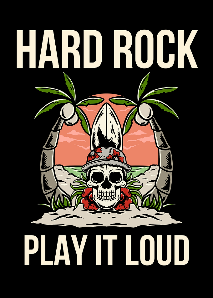 Hard Rock Skull Beach Illustration