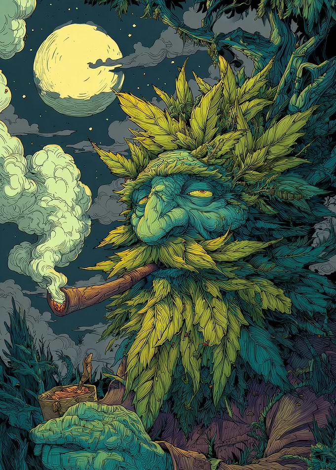 Leafy Green Man Smoking