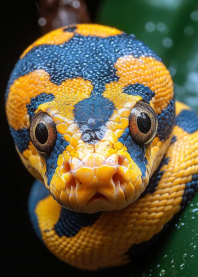 Close-up of a colorful snake