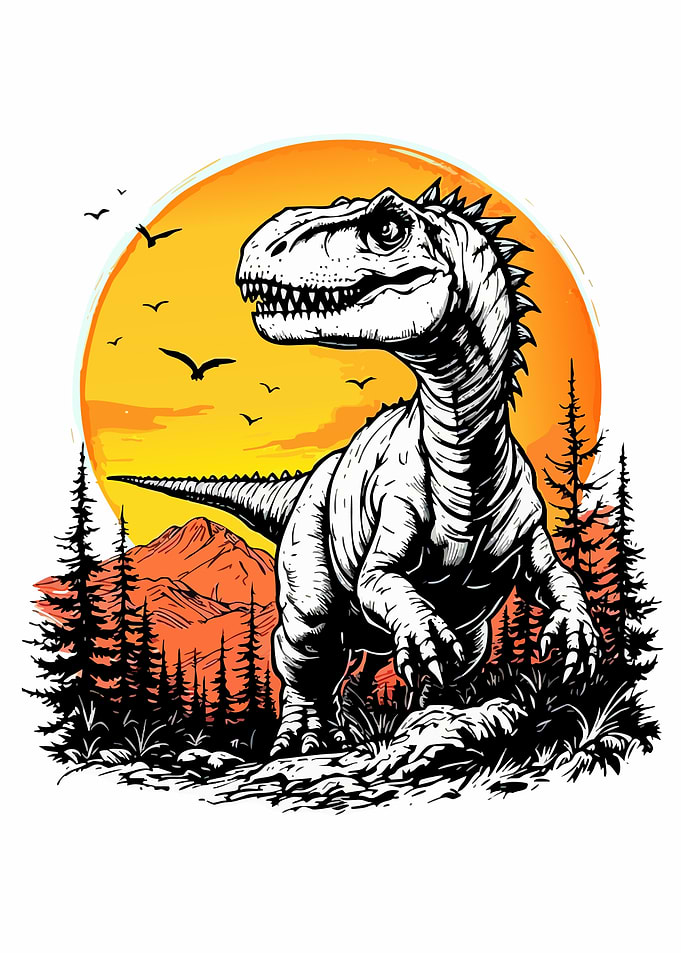 Dinosaur Landscape Illustration