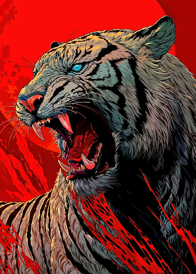 Roaring Tiger Illustration