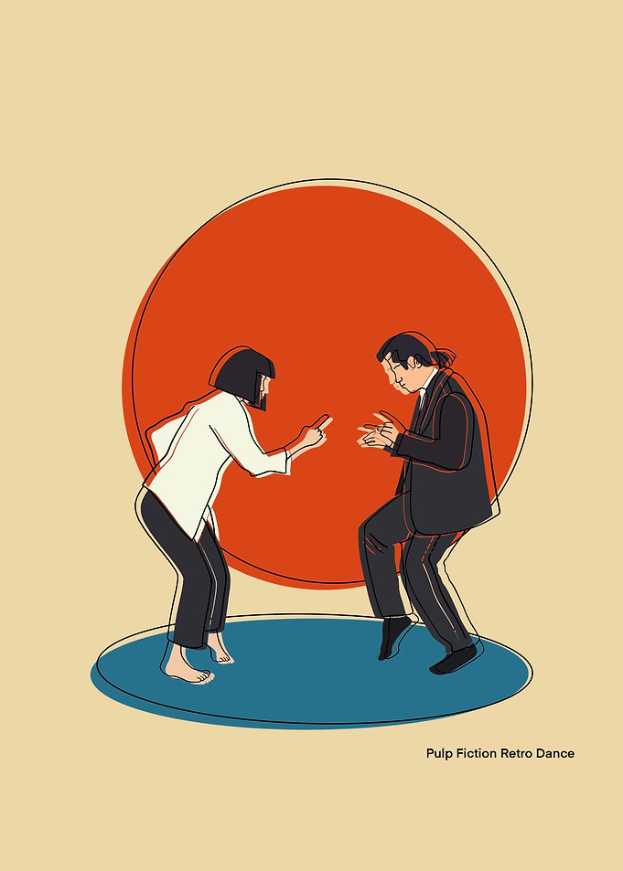 Pulp Fiction Retro Dance Illustration