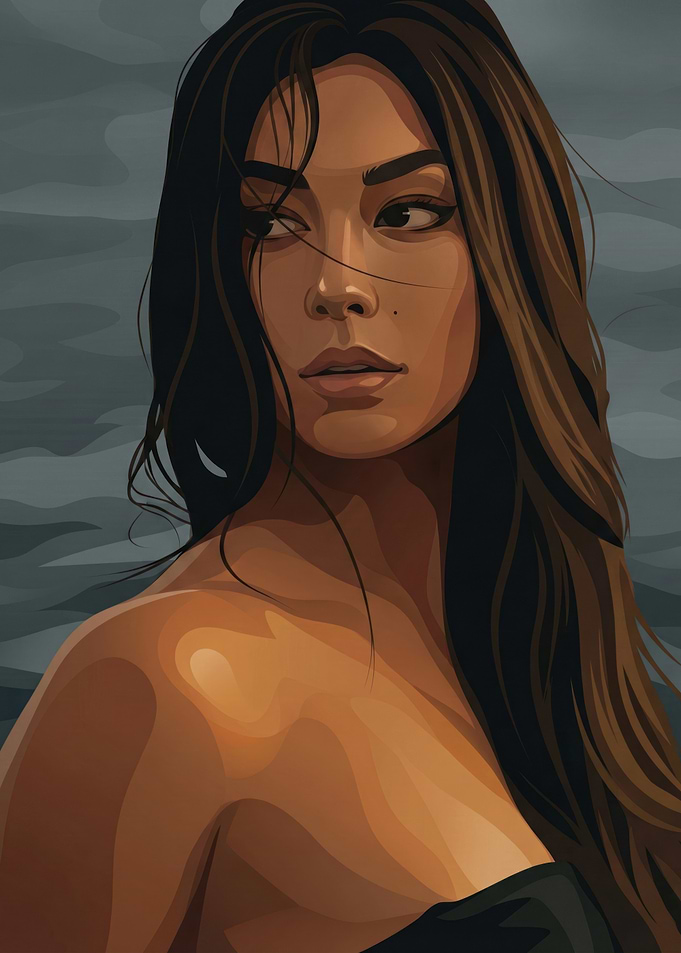 Woman Portrait with Brown Hair