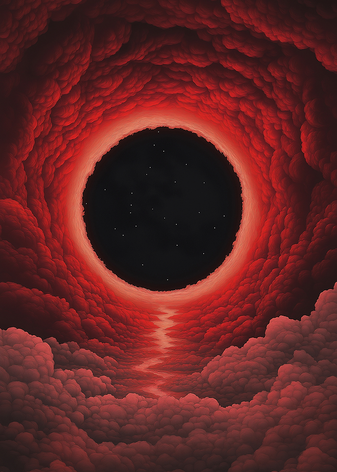 Red Clouds Portal to Stars