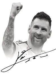 Lionel Messi Portrait with Signature