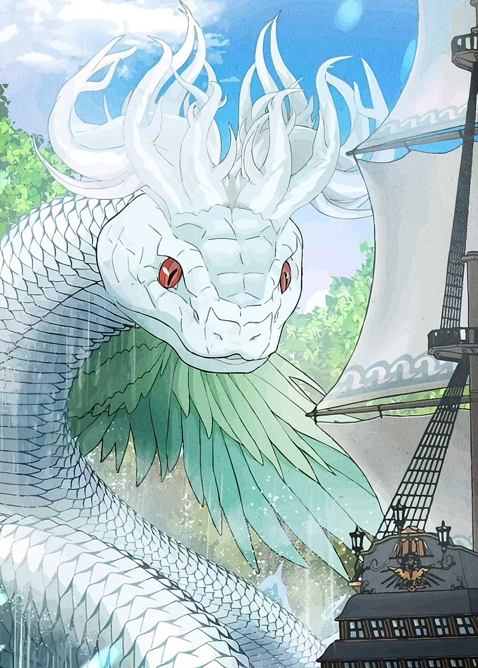 White Dragon and Sailing Ship