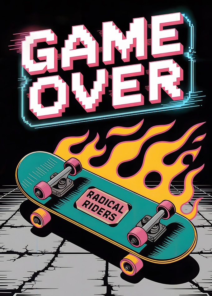 Game Over Skateboard Radical Riders
