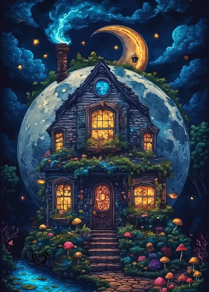 Whimsical House on the Moon