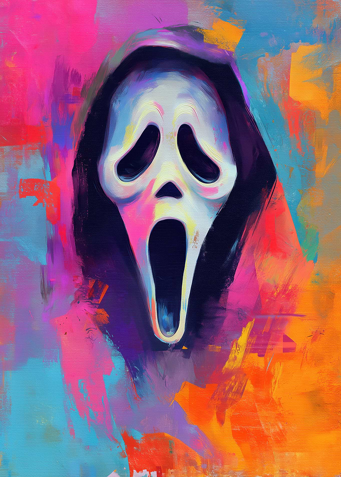 Ghostface Mask Abstract Painting