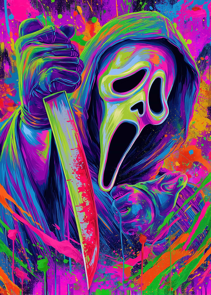 Colorful Scream Ghostface with Knife
