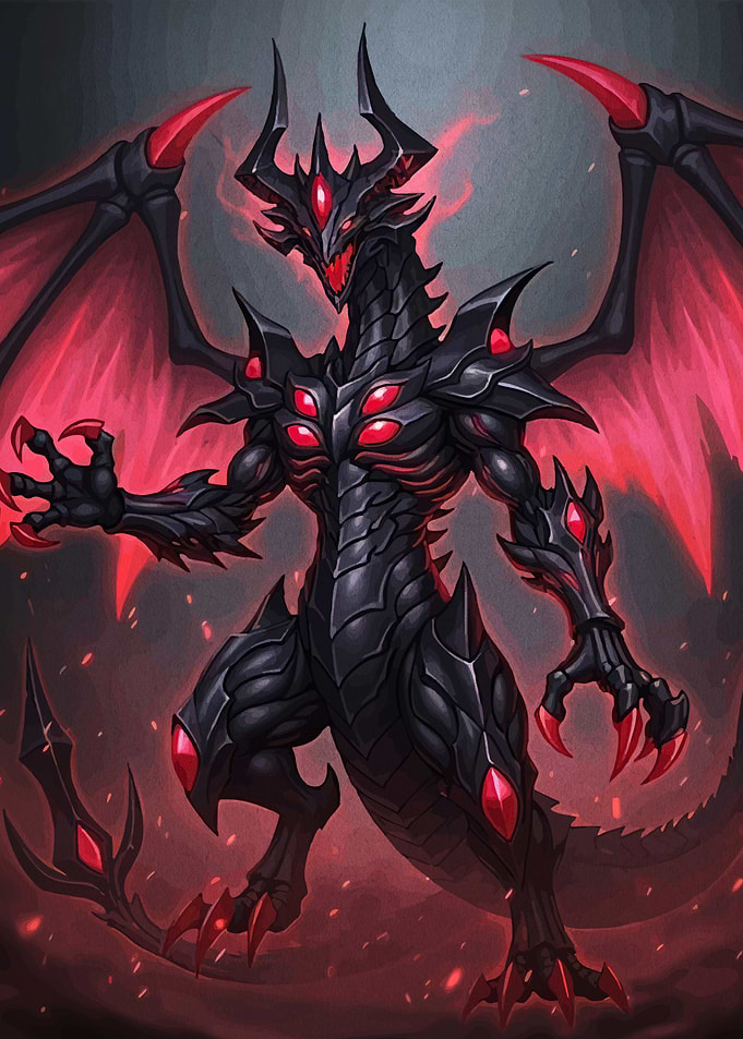 Black and Red Armored Dragon