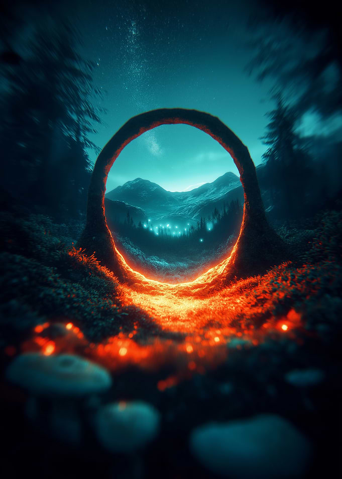 Mystical Portal in Forest Landscape
