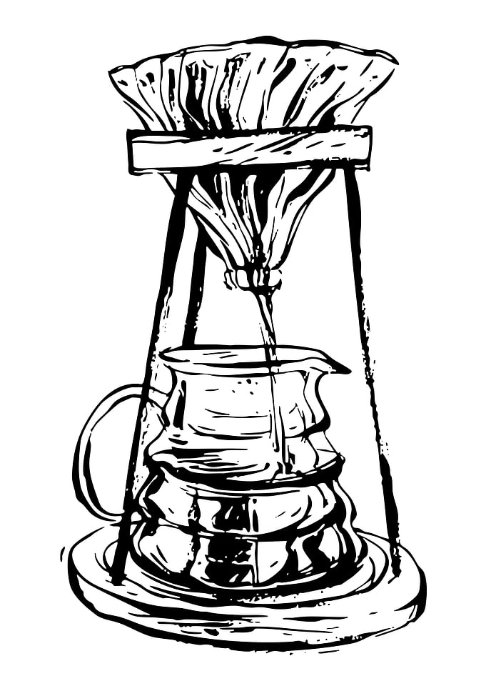 Pour-over coffee maker illustration