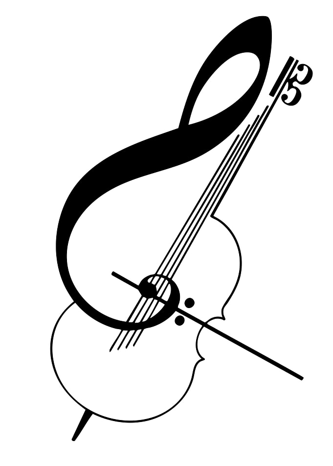 Cello and Treble Clef Illustration