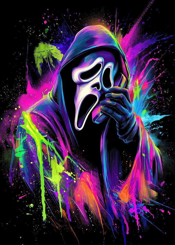 Scream Ghostface Neon Art