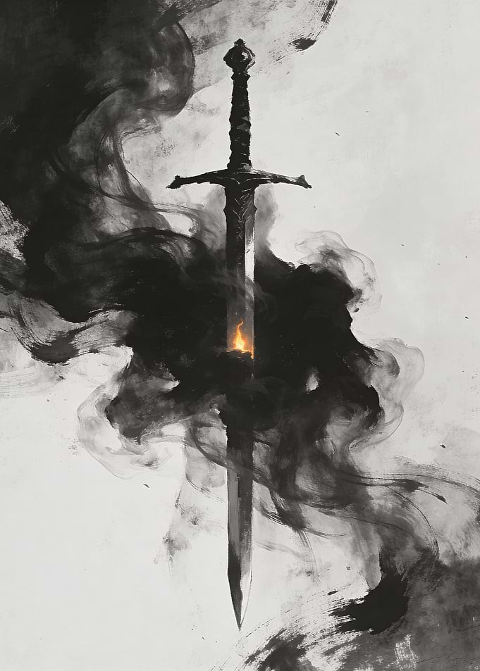 Sword and Smoke Digital Art