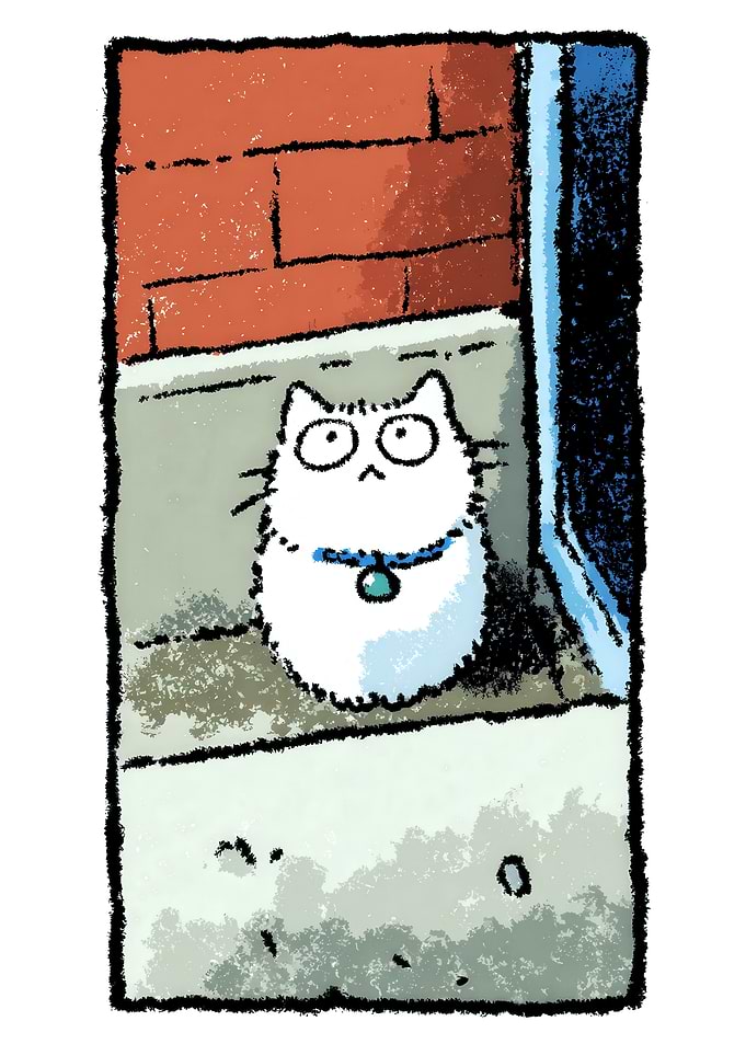 Cartoon Cat with Blue Collar