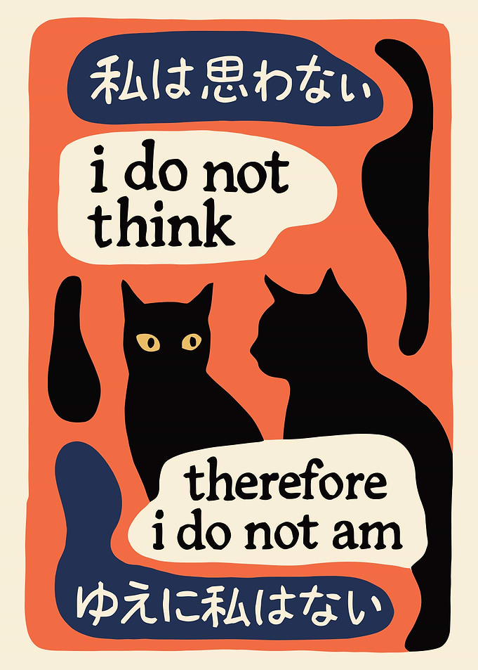 Cats and Existentialism Wall Art