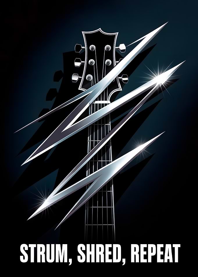 Strum, Shred, Repeat Guitar Art