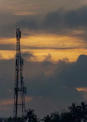 Telecommunication Tower at Sunset