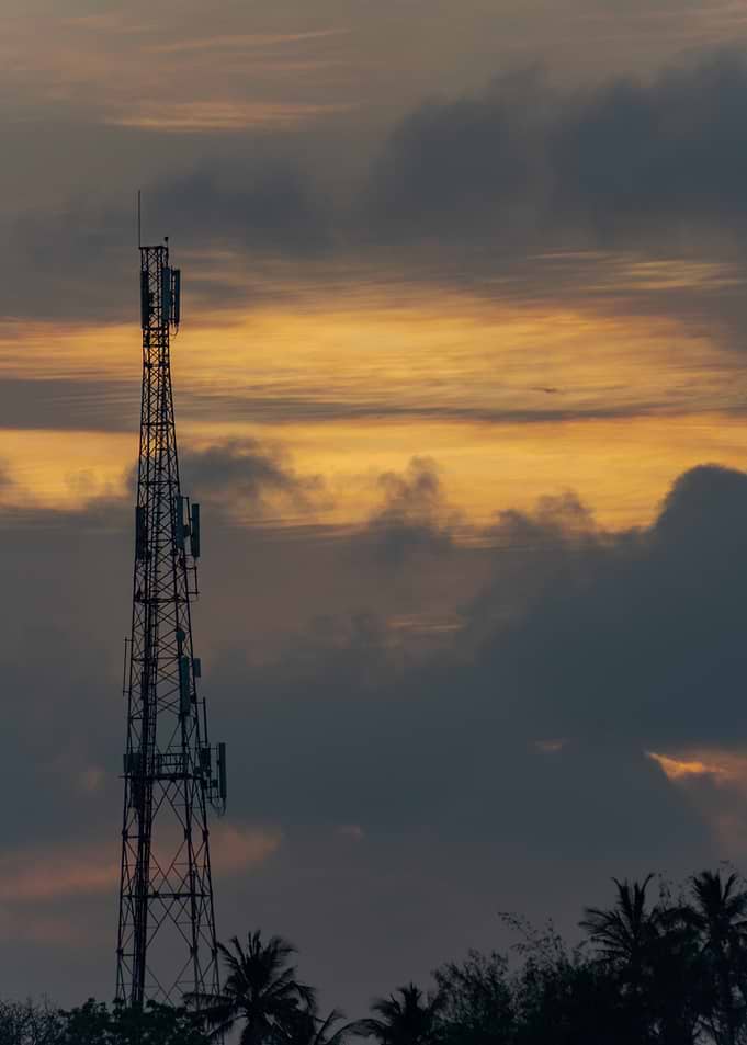 Telecommunication Tower at Sunset