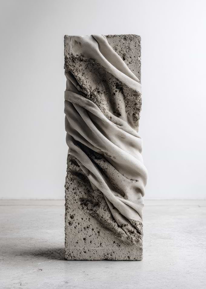 Concrete Block with Fabric Drape