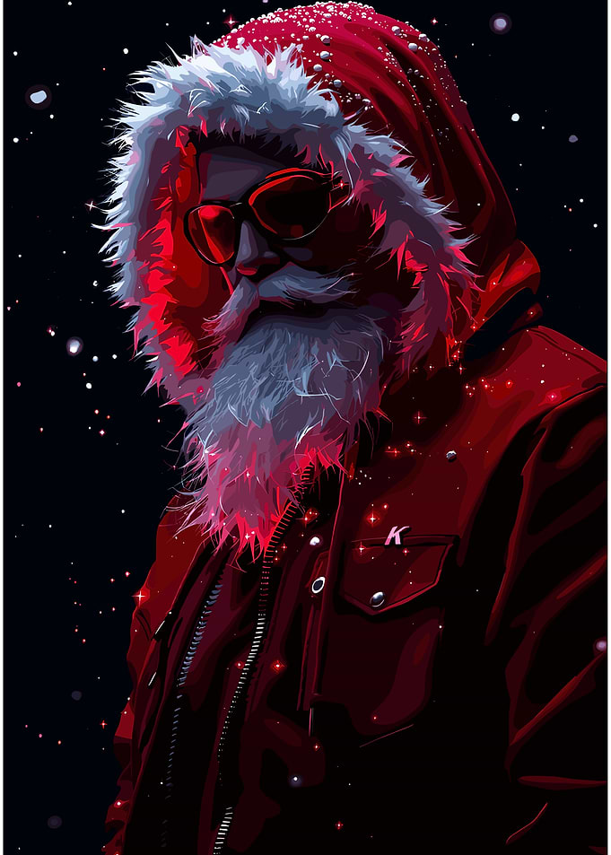 Cool Santa Claus with Red Shades
