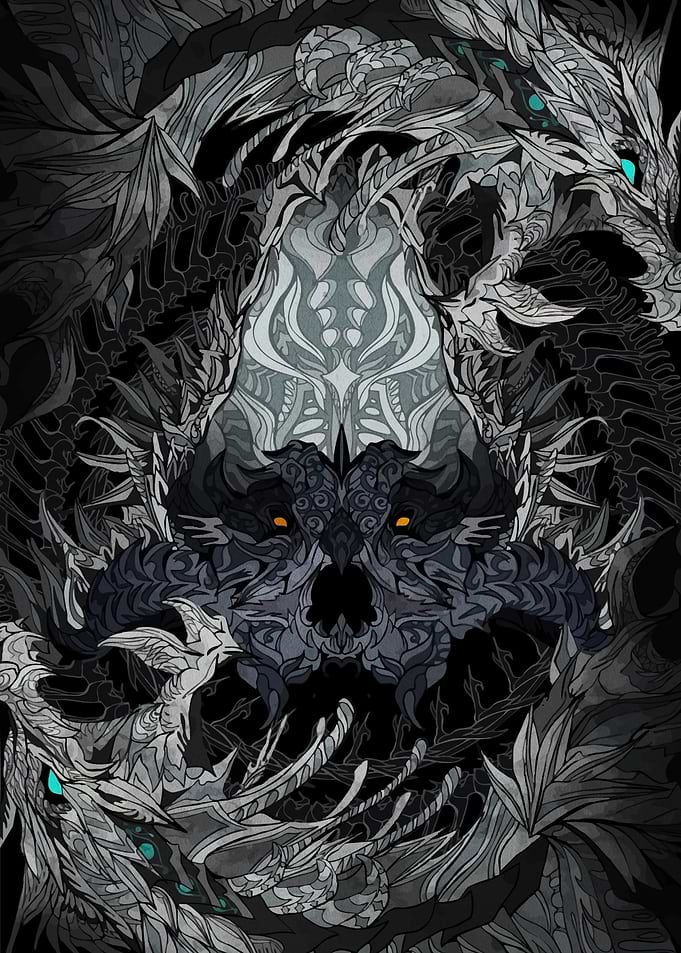 Dragon Skull Fantasy Art