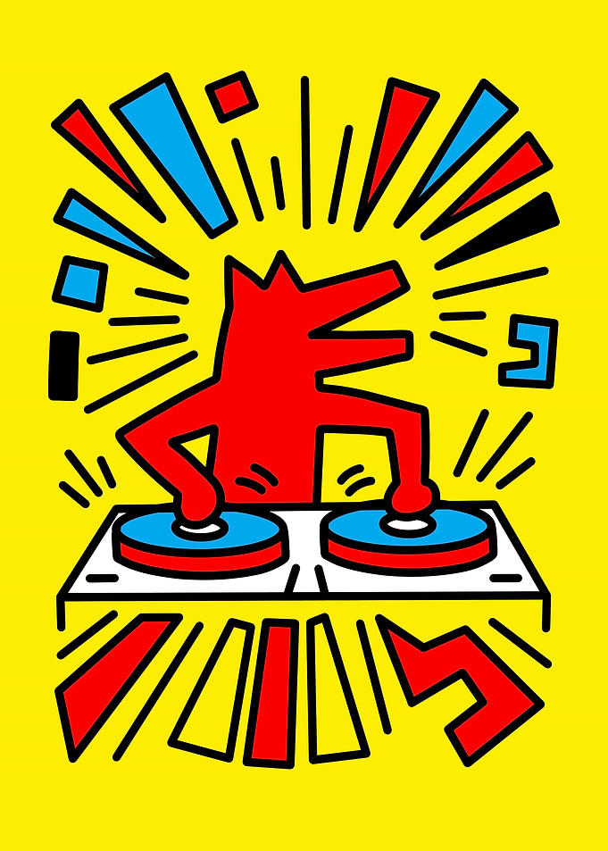 DJ on Yellow Background