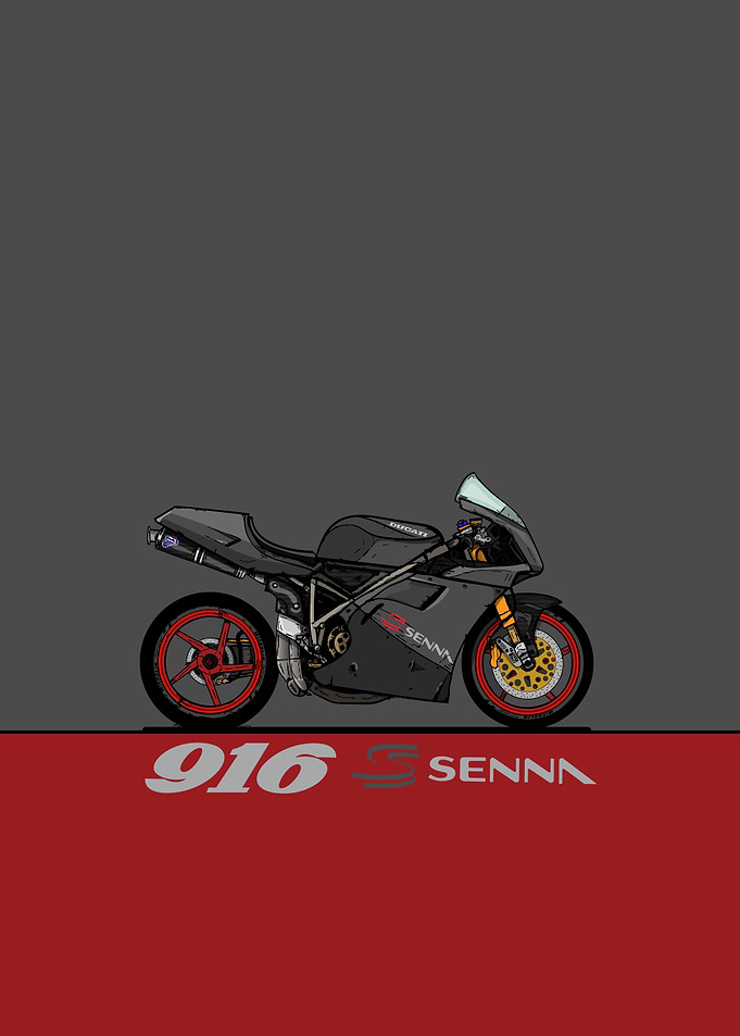 Ducati 916 Senna – Motorcycle Illustration