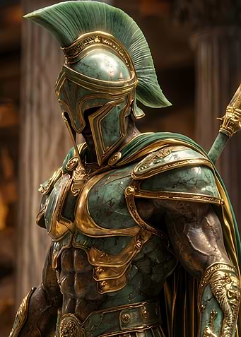 Verdant and Gold Spartan Warrior