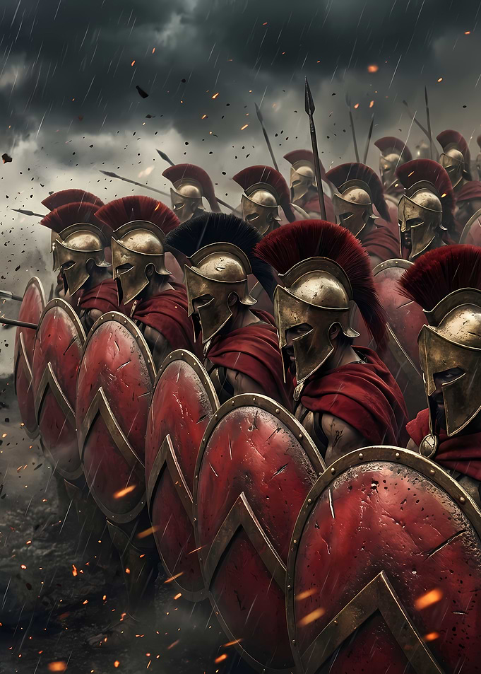Spartan Army in Battle Formation