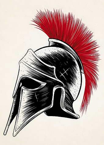 Spartan Helmet with Red Plume