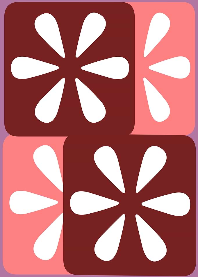 Floral Pattern in Squares