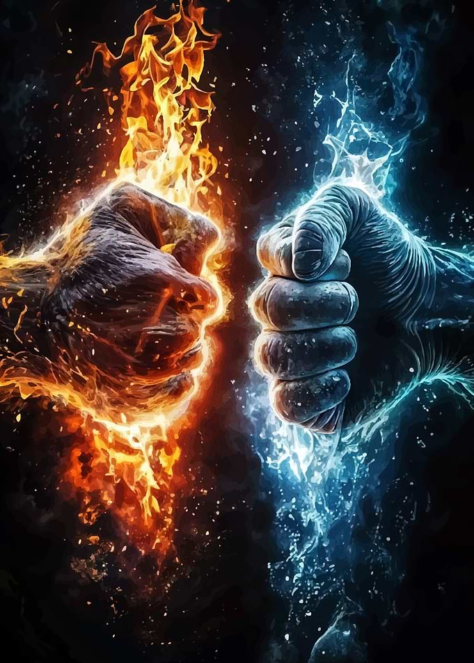 Fire and Ice Fist Clash