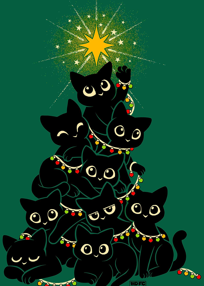 Black Cats Christmas Tree