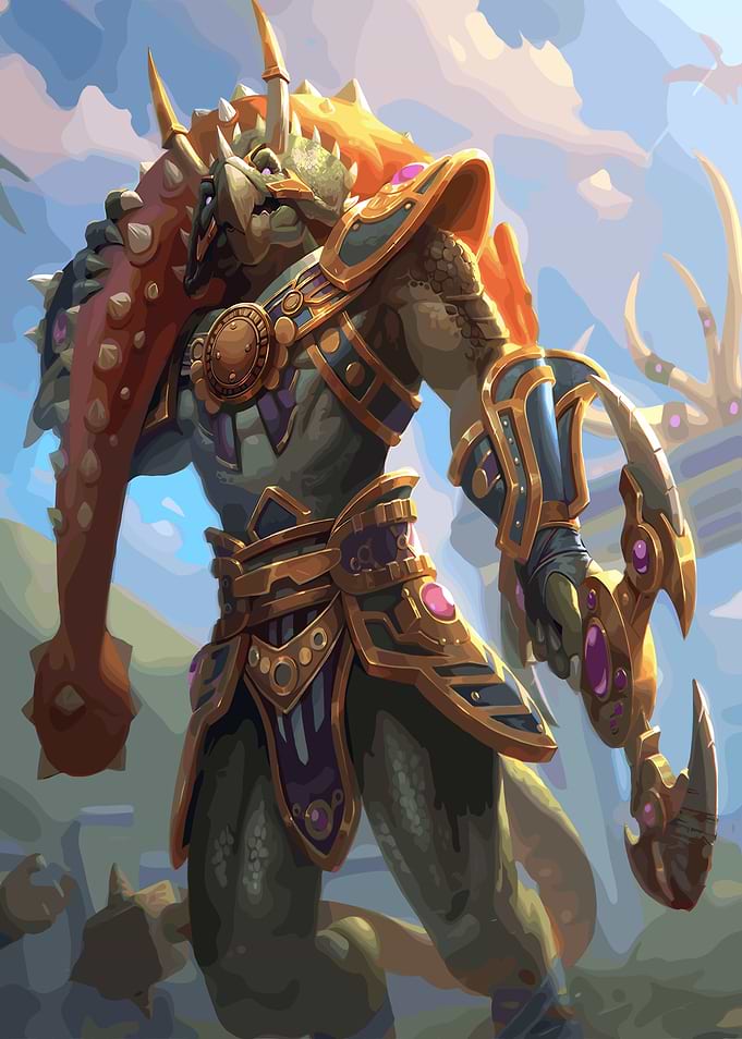 Lizard Warrior with Spiked Club