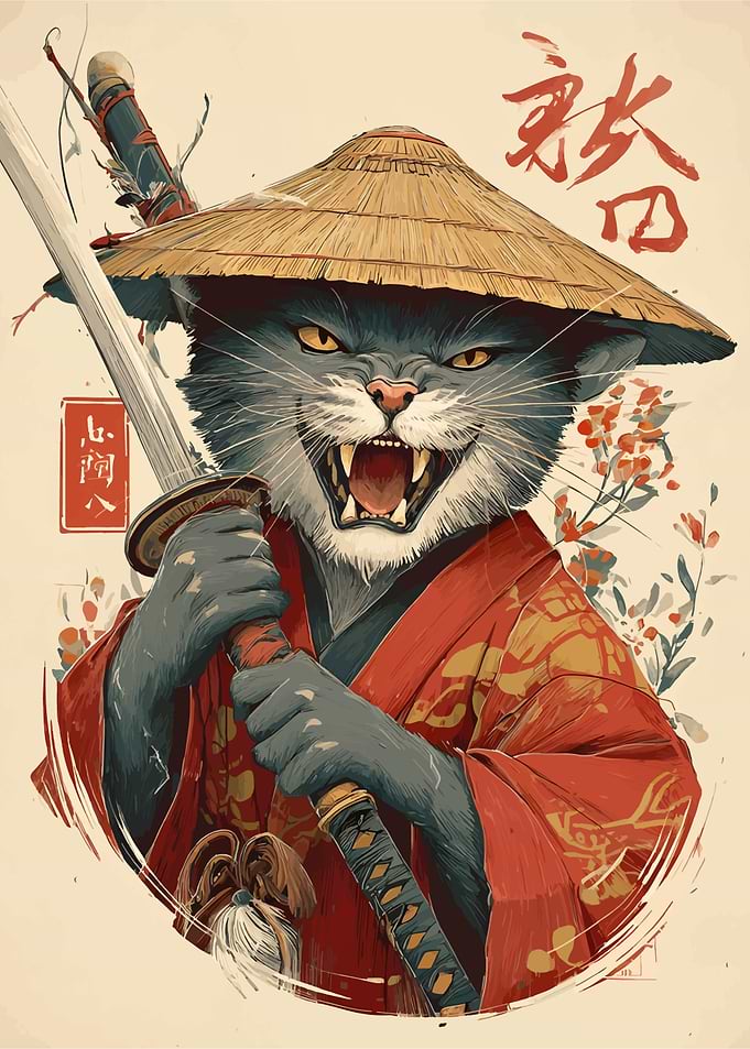 Samurai Cat Warrior