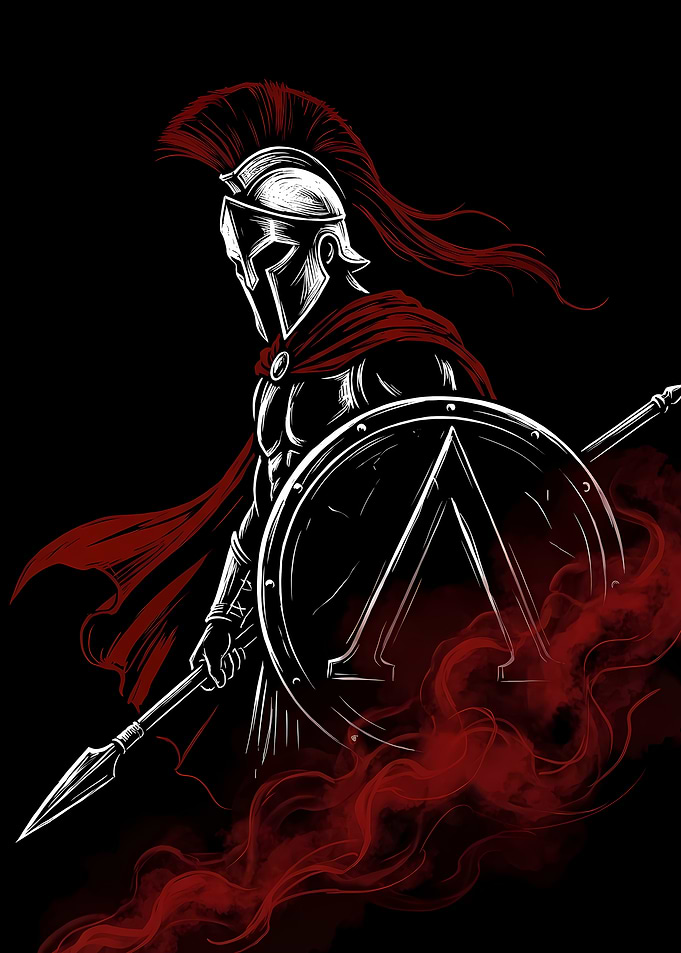 Spartan Warrior Illustration