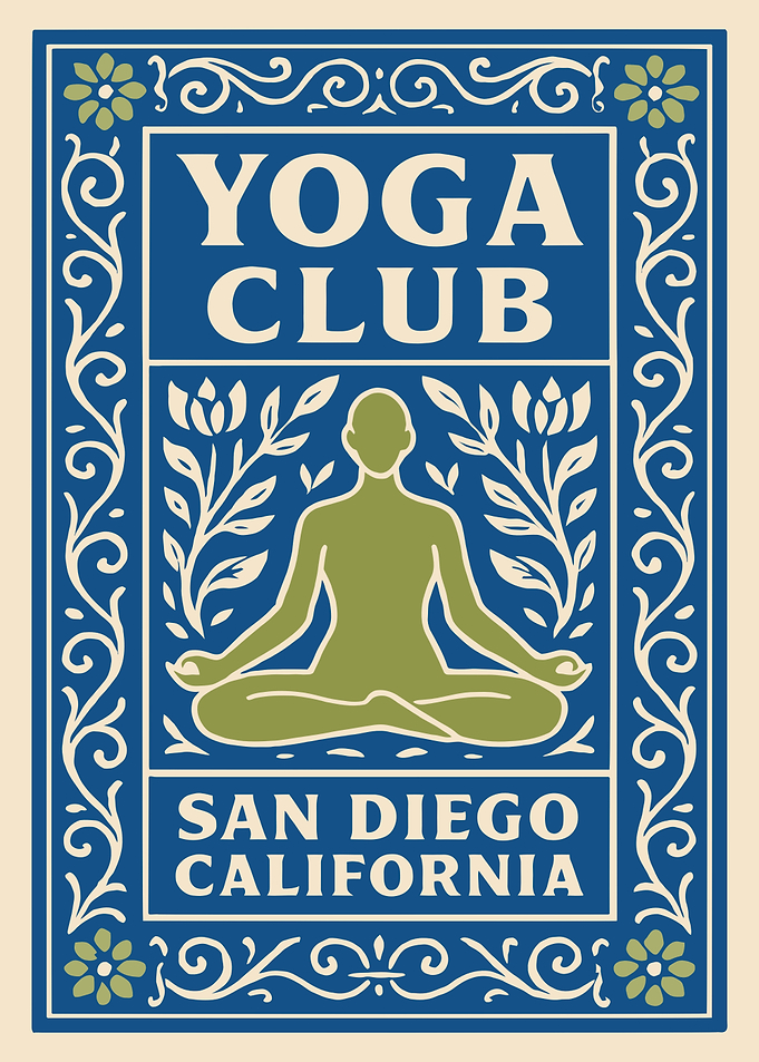 Yoga Club San Diego California Poster
