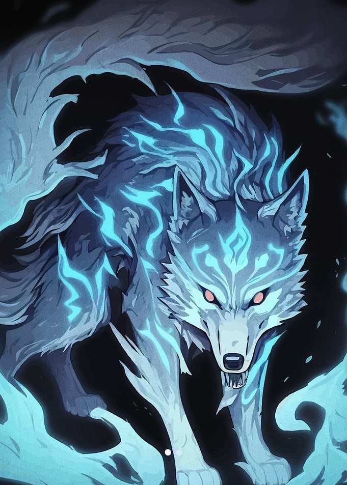 Glowing Wolf Digital Art
