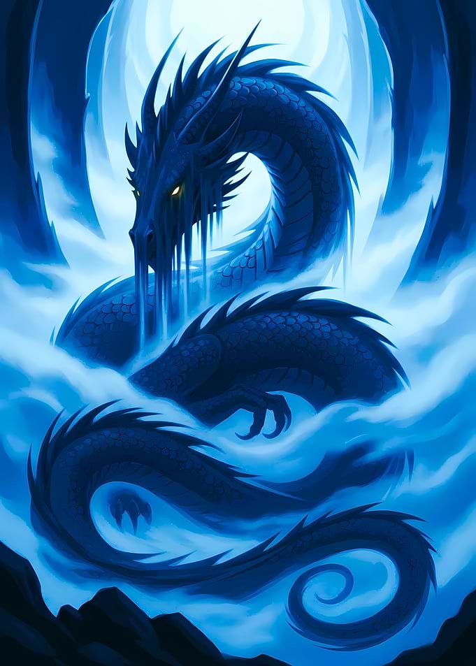 Blue Dragon in the Mist