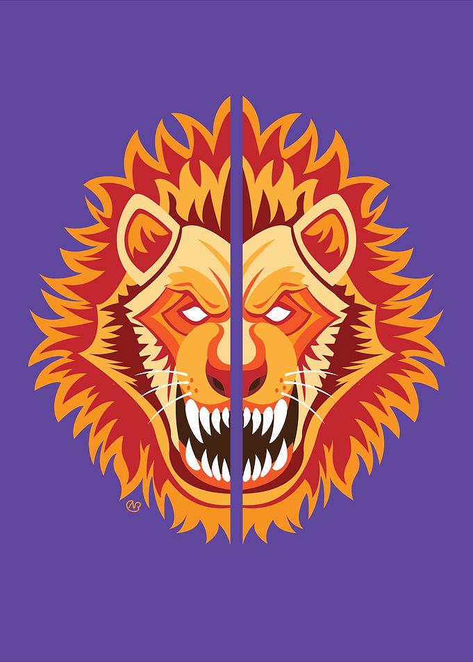 Lion Split in Half