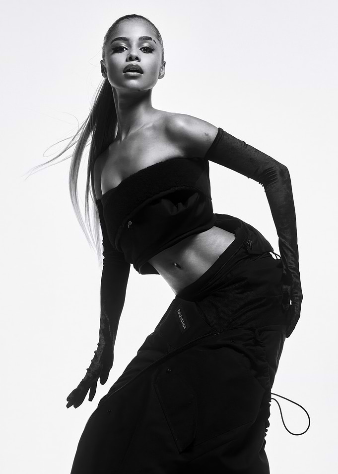 Ariana Grande Black and White Portrait