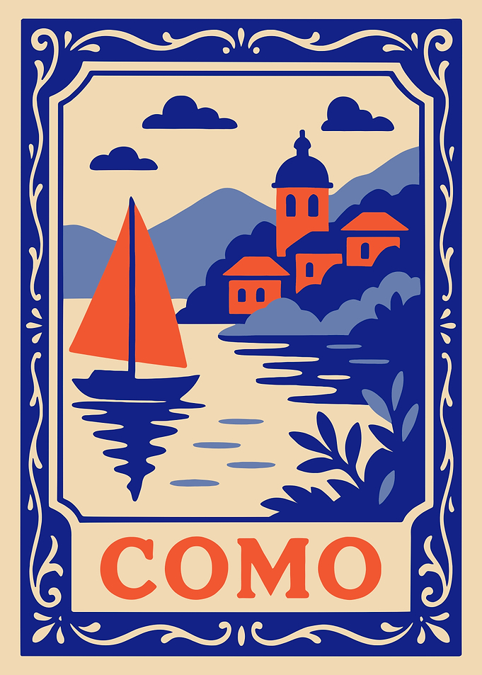 Como Travel Poster Illustration