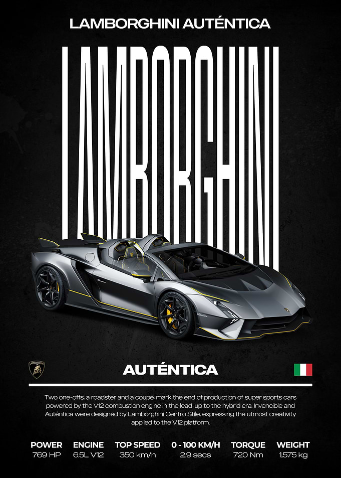 Lamborghini Auténtica Roadster Poster