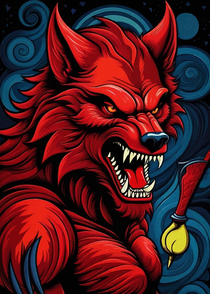 Red Werewolf Illustration